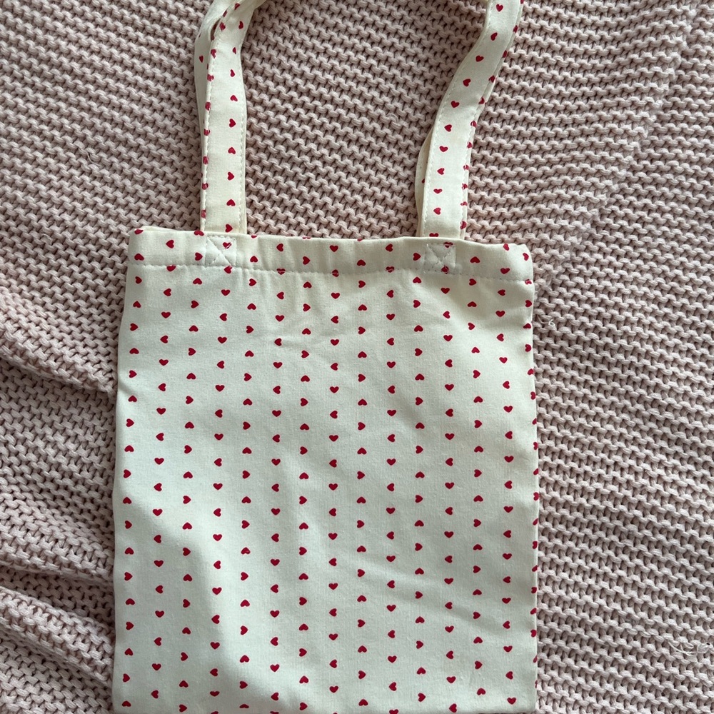 Brandy Melville little red heart tote bag